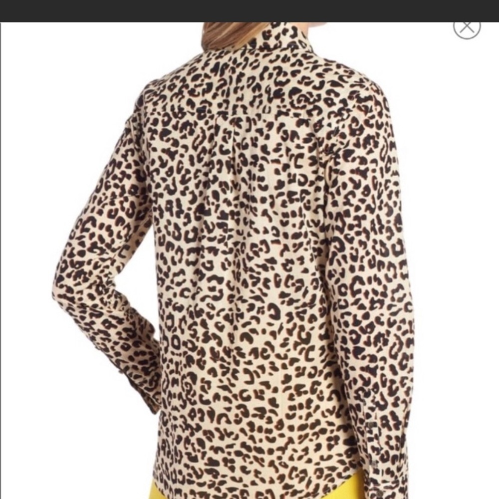 1901 Leopard Print Button Down Top | Color: Black - image 4